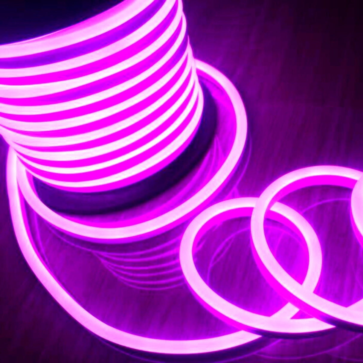 Pink LED Neon Flex AC 220V 240V 8x16mm 120LEDs/m IP65 Waterproof with UK Plug - UK LED Lights