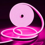 Pink Neon Flex 12V 6x12mm 120LEDs/m IP65 Waterproof 2.5cm Cut - UK LED Lights