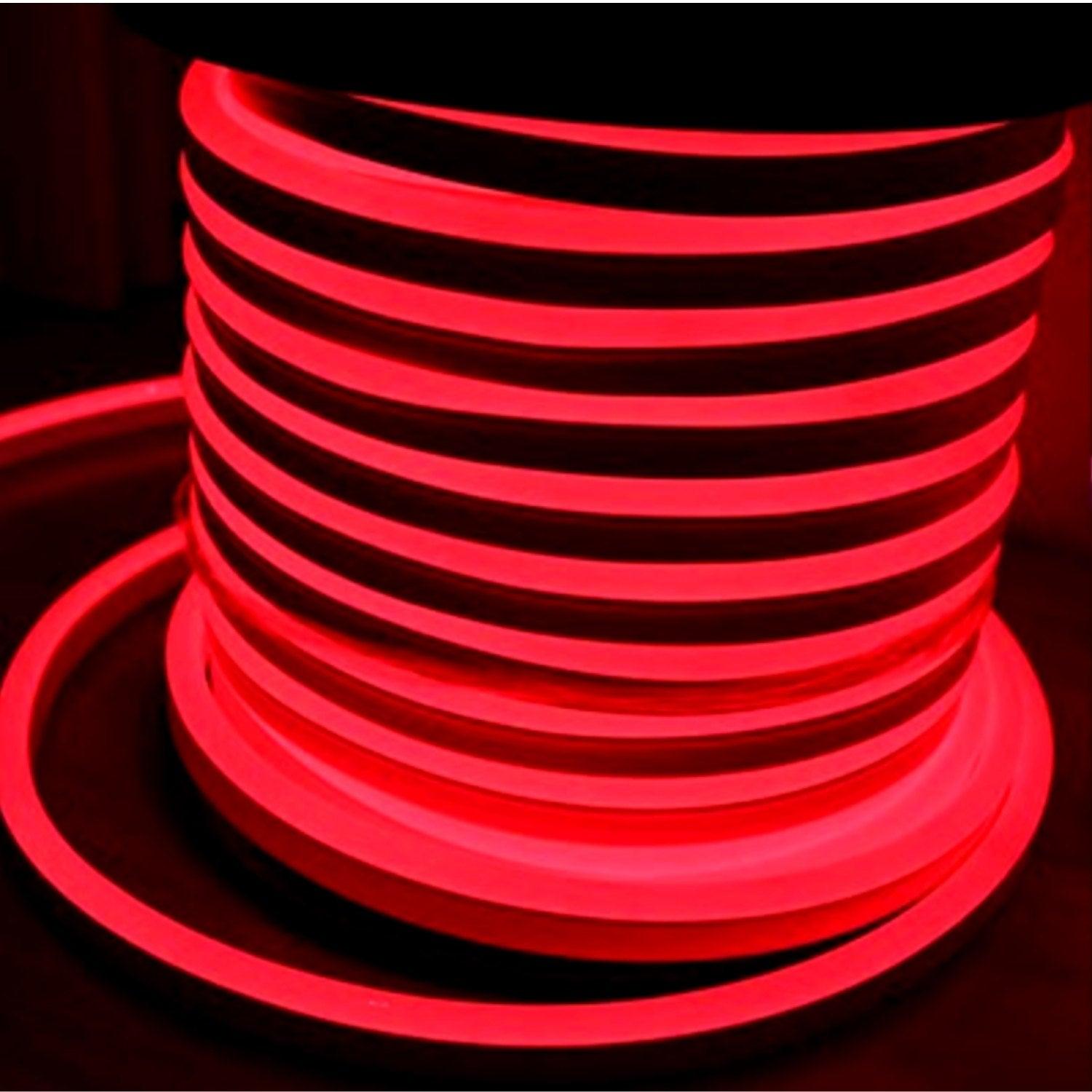 Red LED Neon Flex 220V 240V 8x16mm 120LEDs m IP65 Waterproof UK LED Lights