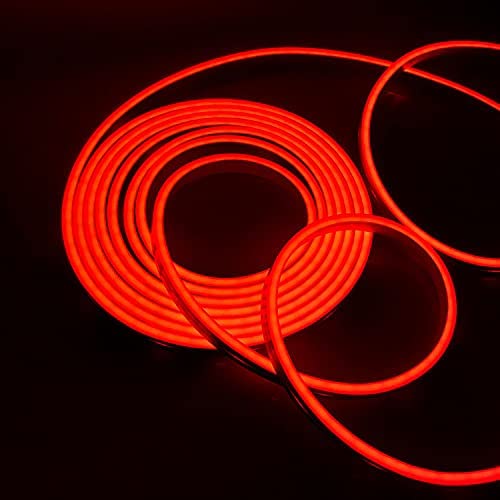 Red Neon Flex 12V 6x12mm 120LEDs/m IP65 Waterproof 2.5cm Cut - UK LED Lights