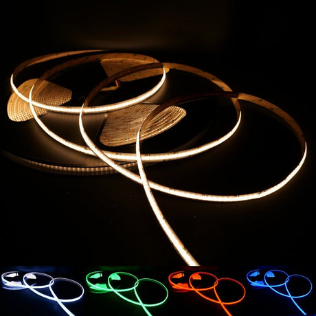 RGB CCT COB LED Strip 24V IP20 non - Waterproof 840 LEDs/m 12mm Wide - UK LED Lights