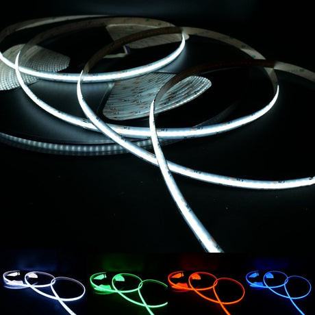 RGB COB LED Strip 24V IP20 non - Waterproof 840 LEDs/m 10mm wide - UK LED Lights