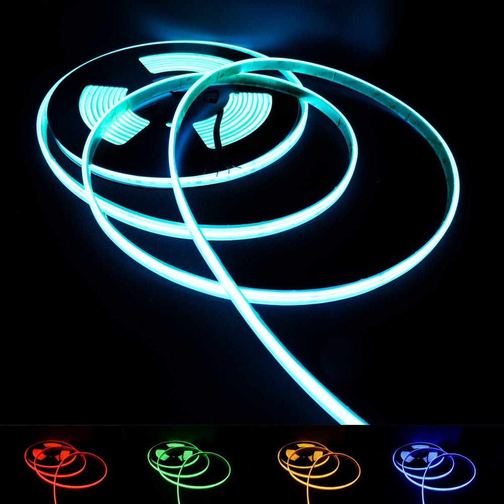 RGB COB LED Strip 24V IP67 Waterproof 840 LEDs/m 5cm Cut - UK LED Lights