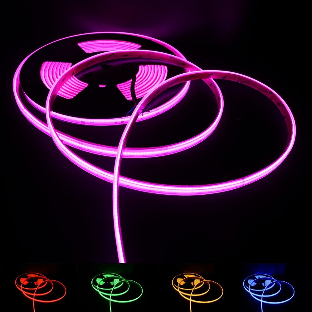 RGB COB LED Strip 24V IP68 Waterproof 840 LEDs/m 5cm Cut - UK LED Lights