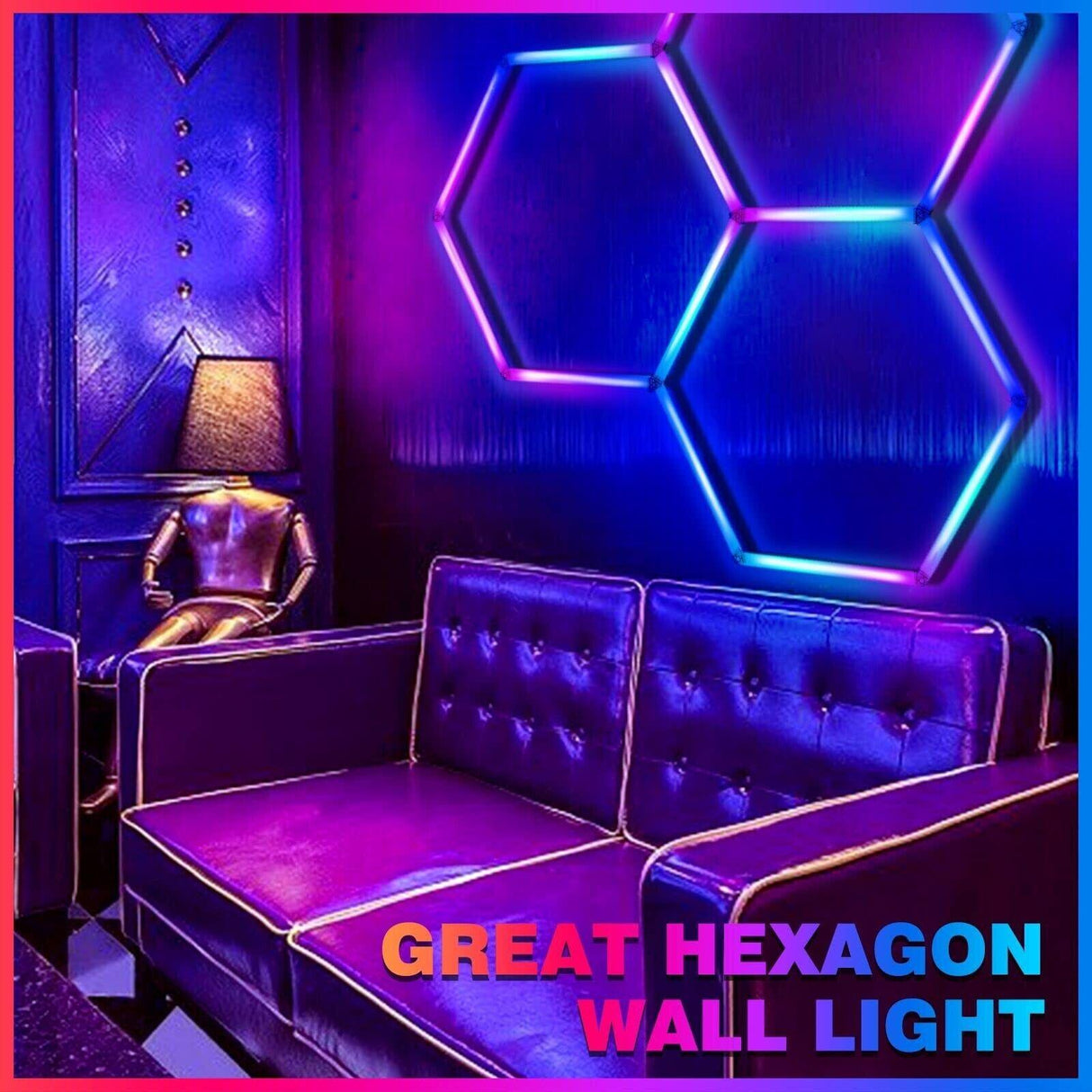 RGB Hexagrid LED Hexagon Ultrabright LED Multicolour Hex Lights - Eight Hex Grid - UK LED Lights