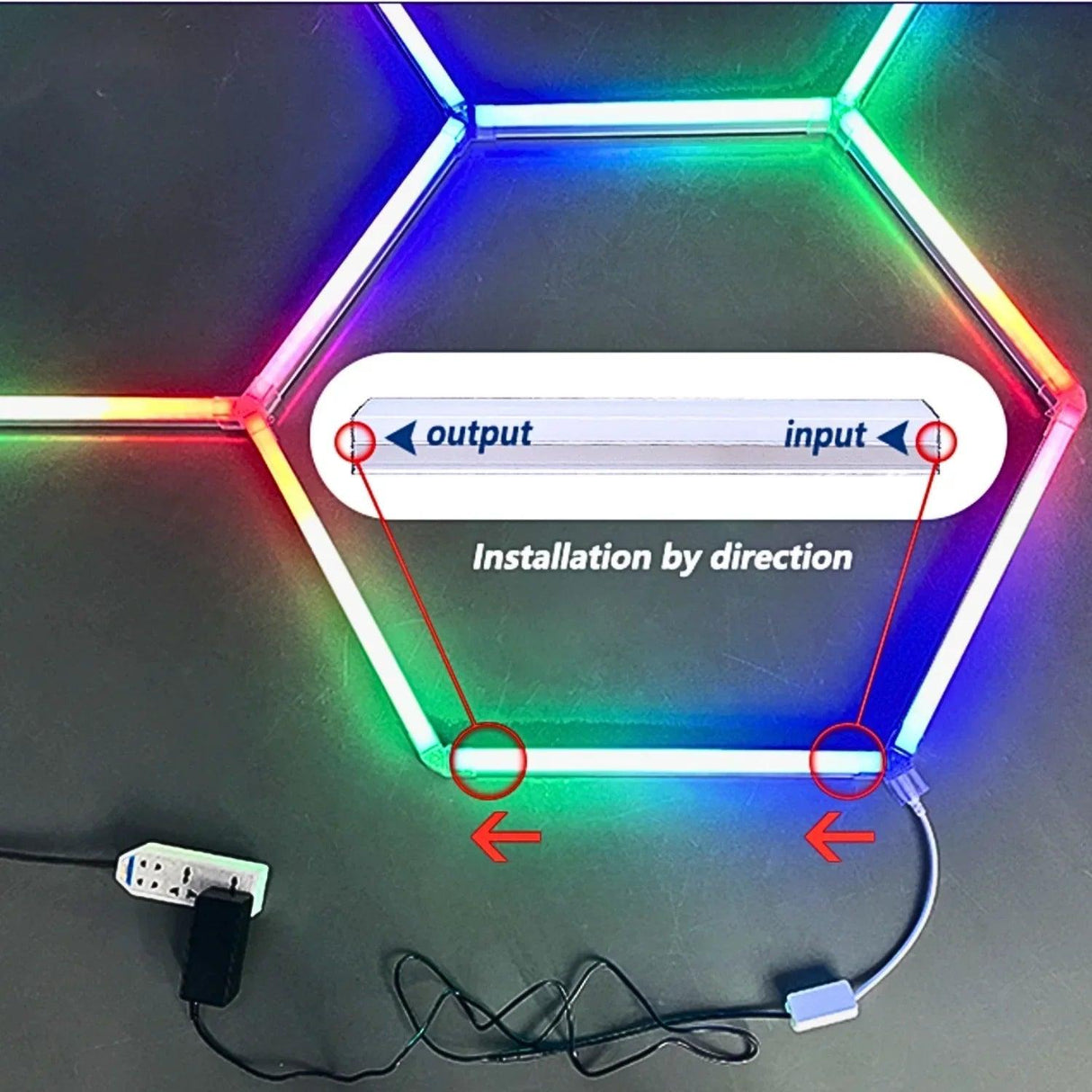 RGB Hexagrid LED Hexagon Ultrabright LED Multicolour Hex Lights - Eight Hex Grid - UK LED Lights