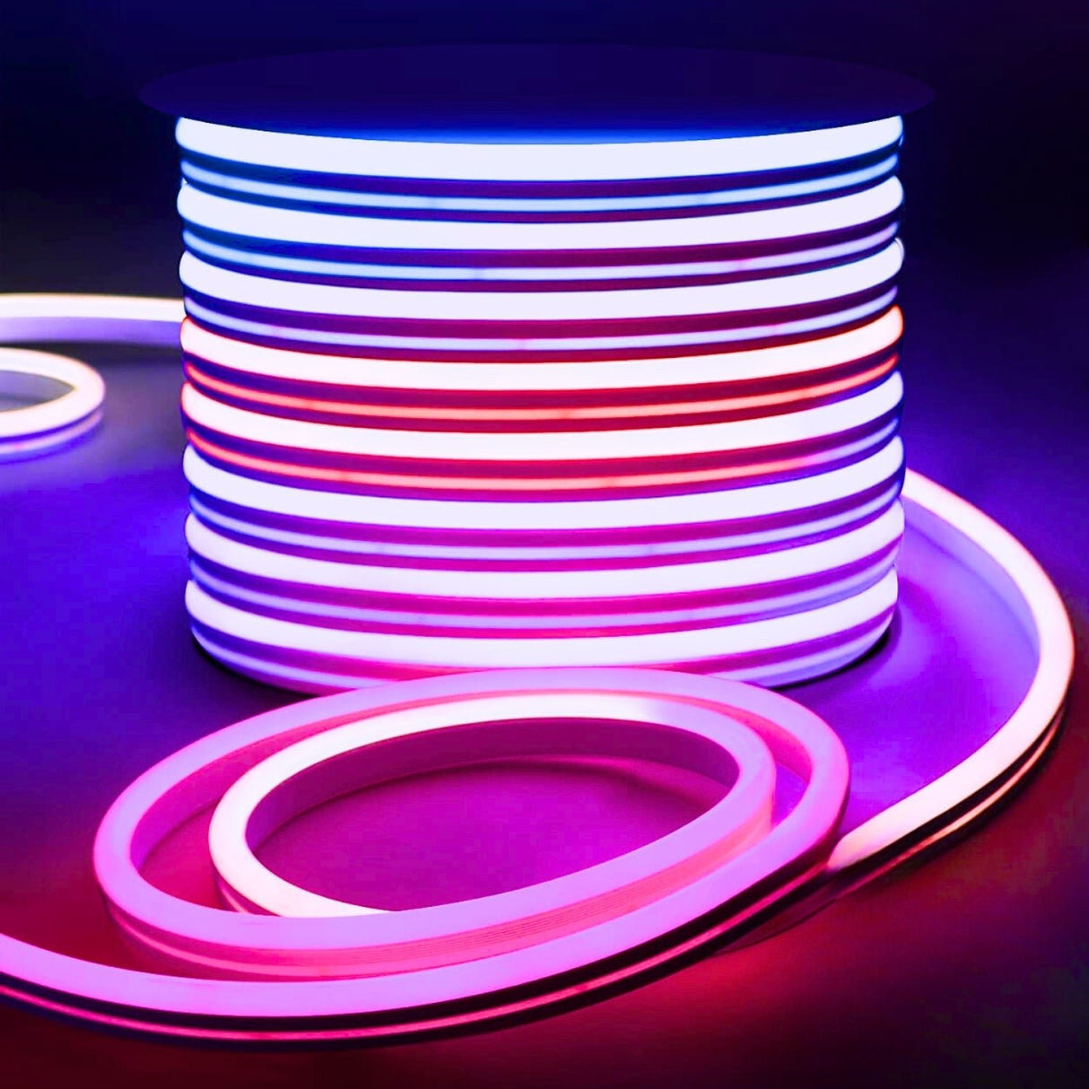 RGB LED Neon Flex 220V 240V 10x20mm Flat Shape IP65 Bluetooth App Control - UK LED Lights