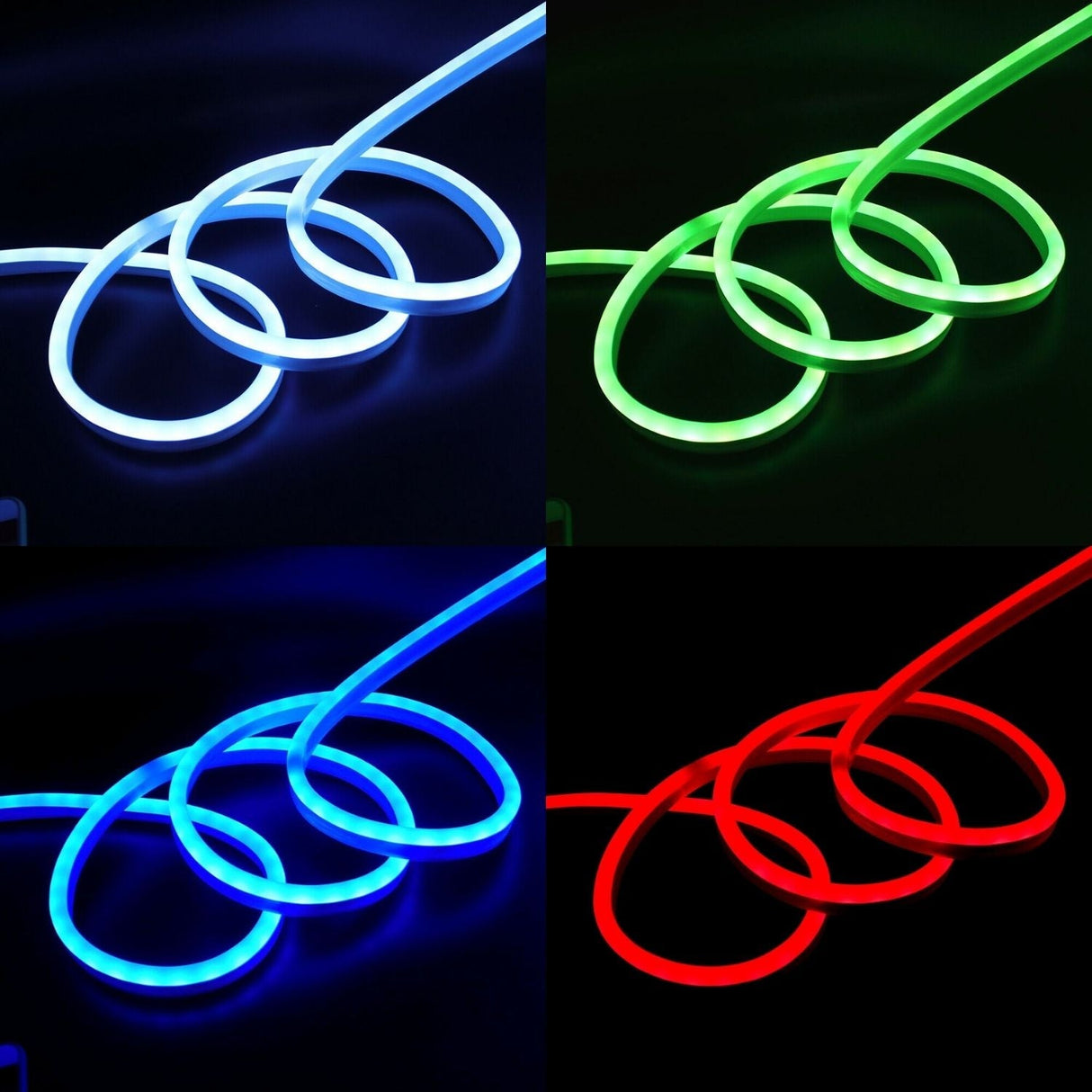 RGB LED Neon Flex 220V 240V 10x20mm Flat Shape IP65 Bluetooth App Control - UK LED Lights