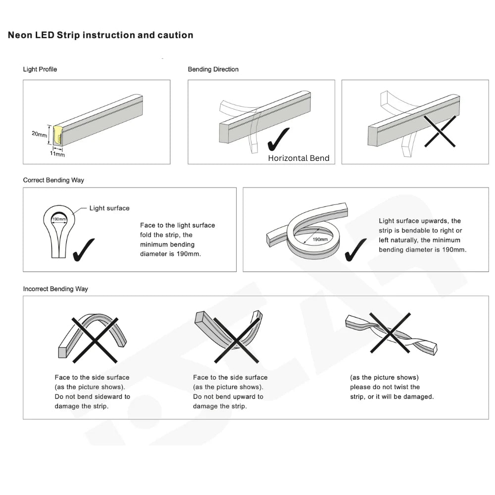 RGB LED Neon Flex 220V 240V 10x20mm Flat Shape IP65 Bluetooth App Control - UK LED Lights