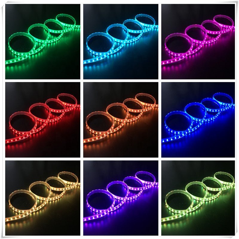 RGB LED Strip 120 LEDs/m 220V IP65 Wireless Bluetooth App Control with Remote - UK LED Lights