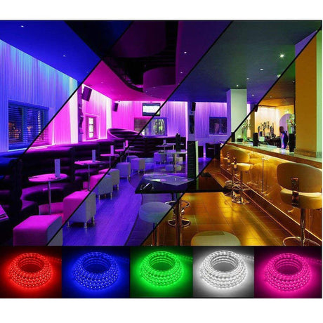 RGB LED Strip 120 LEDs/m 220V IP65 Wireless Bluetooth App Control with Remote - UK LED Lights