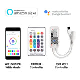 RGB LED Strip 12V WiFi Wireless Control IP65 Waterproof 300LEDs 5m Full Kit Work with Alexa and Google Home - UK LED Lights