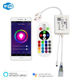 RGB LED Strip 220V 240V 120 LEDs/m IP65 Waterproof WIFI App Control Work With Google & Alexa - UK LED Lights