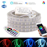 RGB LED Strip 220V 240V 120 LEDs/m IP65 Waterproof WIFI App Control Work With Google & Alexa - UK LED Lights