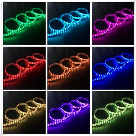 RGB LED Strip 220V 240V 144 LEDs/m IP65 Wireless Bluetooth App Control with Remote - UK LED Lights