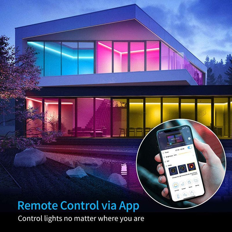 RGB LED Strip 220V 240V 60LEDs/m WiFi Tuya APP LED controller with 24key Remote - UK LED Lights