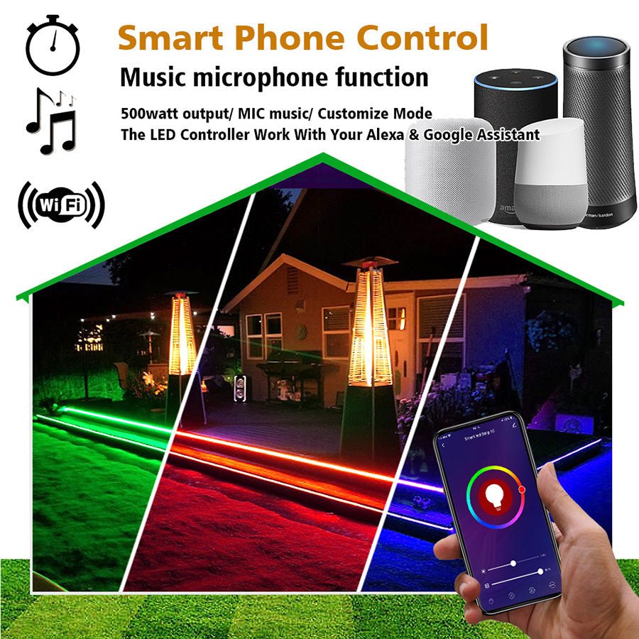 RGB LED Strip 220V 240V 60LEDs/m WiFi Tuya APP LED controller with 24key Remote - UK LED Lights