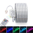 RGB LED Strip 220V 240V IP65 60LED/m Dimmable with Remote Kit - UK LED Lights