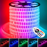 RGB LED Strip 5050 220V 240V 144LEDs/m IP65 Dimmable with Remote - UK LED Lights