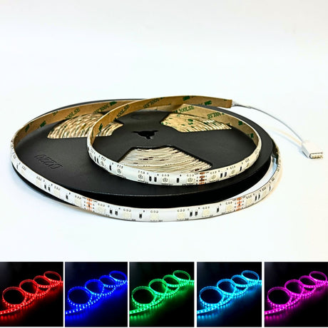 RGB LED Strip with Remote 24V 10 Metre One Length 5050 IP65 60LED/m Full Kit - UK LED Lights