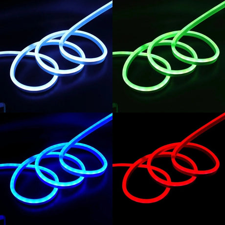 RGB Neon Flex 220V 240V 10x18mm IP65 Wireless WIFI App Control work with Google and Alexa - UK LED Lights