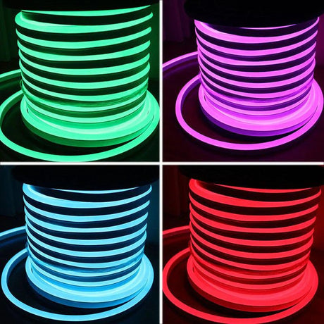 RGB Neon Flex 220V 240V 10x18mm IP65 Wireless WIFI App Control work with Google and Alexa - UK LED Lights