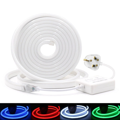 RGB Neon Flex 220V 240V 10x20mm Flat Shape IP65 WIFI App Control work with Alexa and Google - UK LED Lights