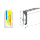 Silicone LED Neon Flex Diffuser Body for LED Strip 12x20mm - UK LED Lights