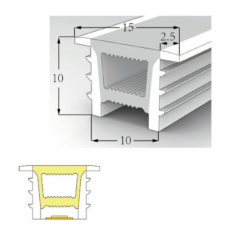 Silicone Neon Flex Cover Diffuser Flexible Bendable for LED Strip 10x10mm - UK LED Lights