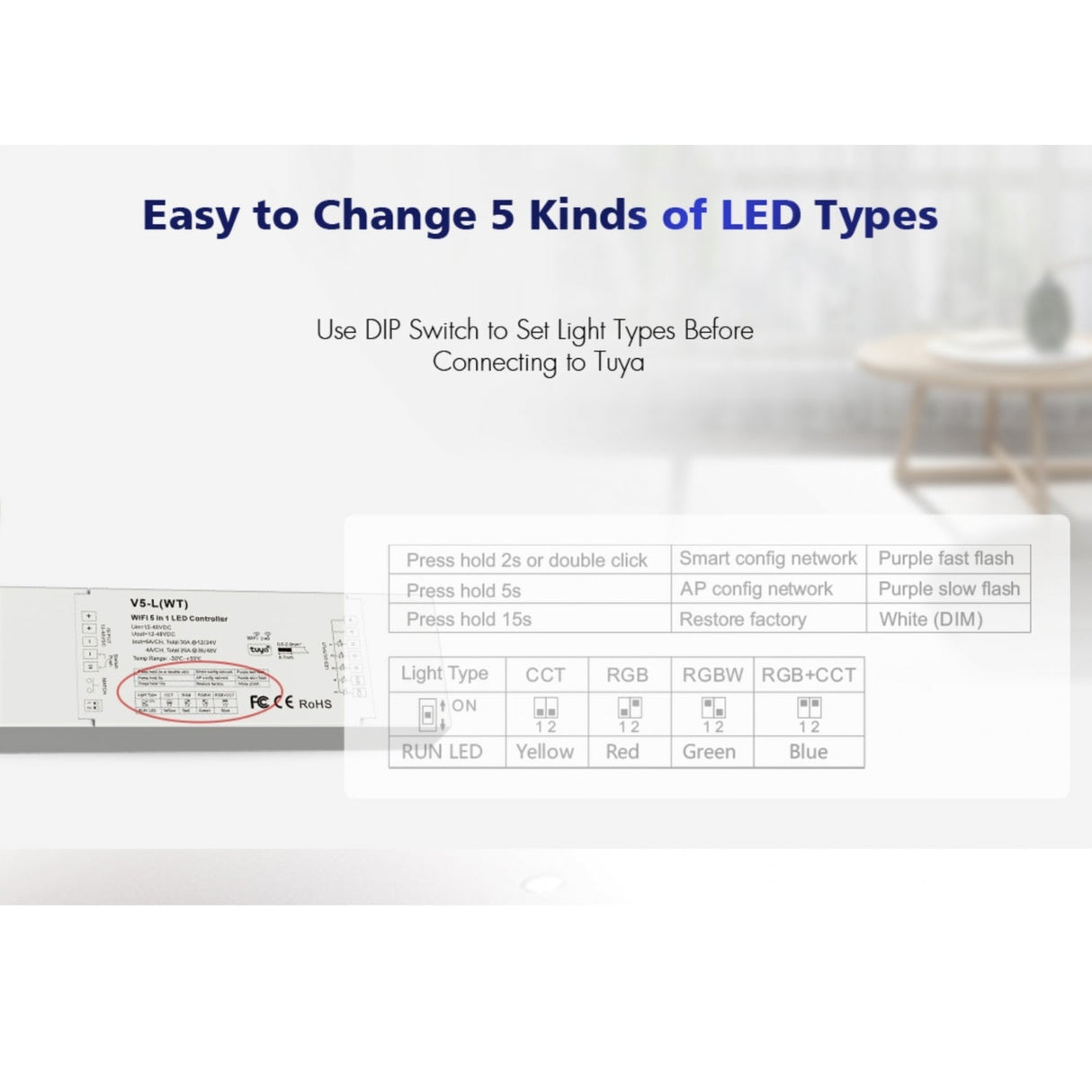 Skydance 12 - 48VDC 5CH*6A WiFi & RF 5 in 1 LED Controller V5 - L(WT) - UK LED Lights