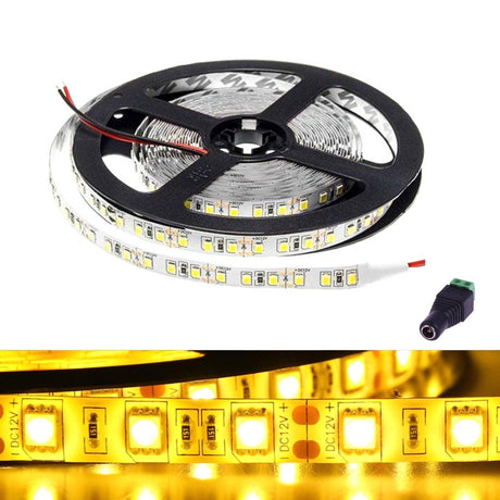 SMD5050 Yellow LED Strip 12V IP65 Waterproof 60LED/m 5 metre - UK LED Lights