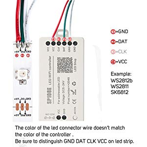 SP108E WiFi Controller DC 5V - 24V for SK6812 SK6812 - RGBW WS2812 WS2813 WS2811 AL2815 Digital Pixel Strip Light & Neon Flex - UK LED Lights