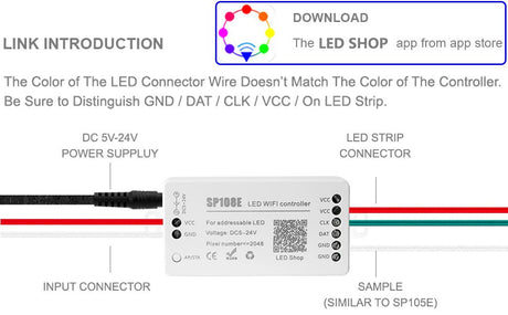 SP108E WiFi Controller DC 5V - 24V for SK6812 SK6812 - RGBW WS2812 WS2813 WS2811 AL2815 Digital Pixel Strip Light & Neon Flex - UK LED Lights