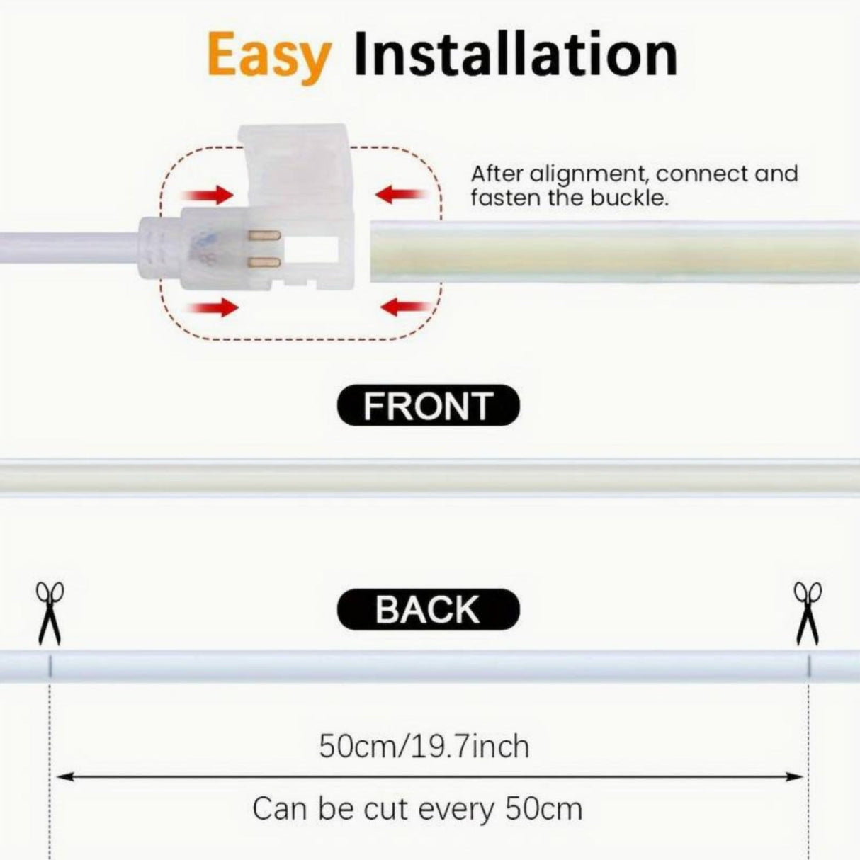 Warm White 3000K COB LED Strip 220V 240V 288 LEDs/m IP65 with UK Plug - UK LED Lights