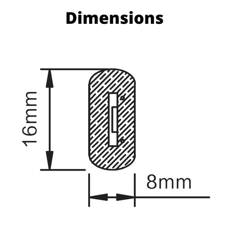 Warm White LED Neon Flex Double Side 220V 240V 120LED/m 8x16mm IP67 Waterproof Full Kit - UK LED Lights