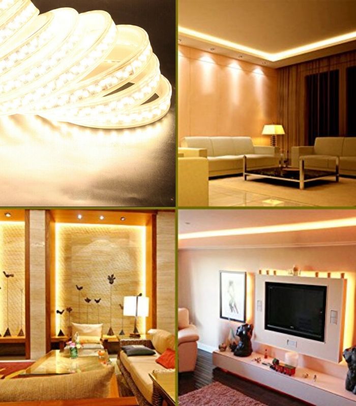 Warm White LED Strip 220V 240V 180LEDs/m SMD5730 IP65 with UK Plug - UK LED Lights