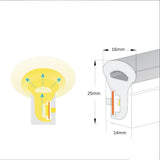 Warm White Neon Flex 14x25mm 220V 240V 120LEDs/m IP65 Waterproof with UK Plug - UK LED Lights