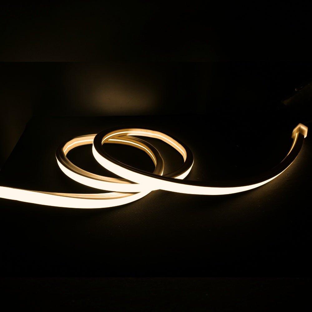 Warm White Neon Flex 3000K 16x16mm 220V 240V Top Bend IP65 10cm Cut with UK Plug - UK LED Lights